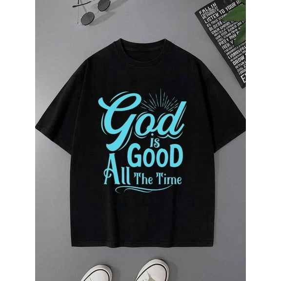 God is Good Tee men's lovers 180G 100% Cotton black gift Christmas Retro Unisex Shirt Graphic tshirts Classic Unisex Shirt Crewneck tshirts Funny Unisex Shirt Short Sleeve tshirts