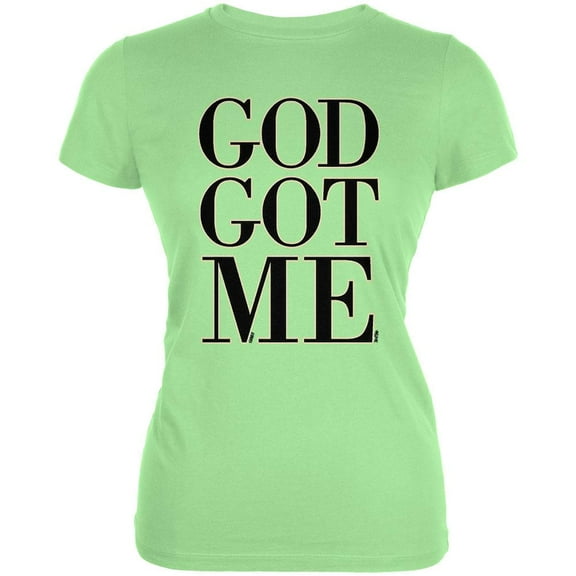 God Got Me Juniors Soft T Shirt Mint LG