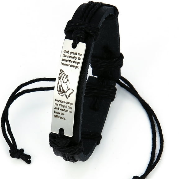 "God Grant Me" Bible Prayer Adjustable Bracelet Cuff for Men and Women