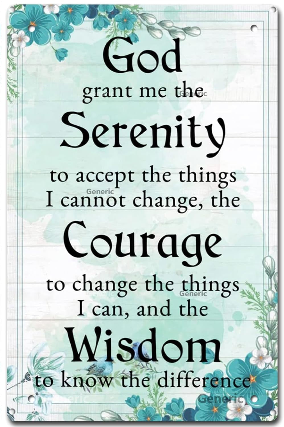 God Grant Me The Serenity Prayers Serenity Prayer Room 8x12 in Tin Sign ...