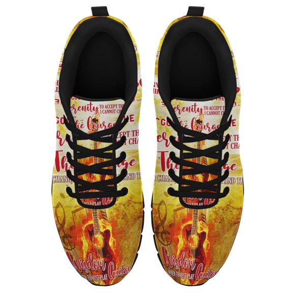 God Grant Me The Serenity To Just Play Guita Running Shoes Sneakers Mesh Black Size 10.5