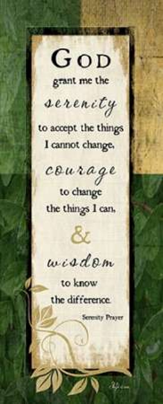 God Grant Me the Serenity Canvas Art - Jennifer Pugh (10 x 20)