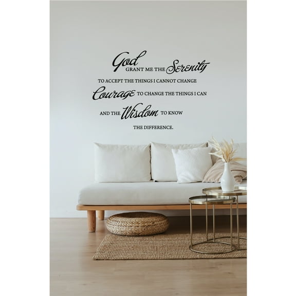 God Grant Me The Serenity Prayer Bible Verse Vinyl Wall Decal Christian Home Decor for Living Room Bedroom Office Easy to Apply Peel Stick Removable Faith-Based Inspirational Art Religious Gift Idea
