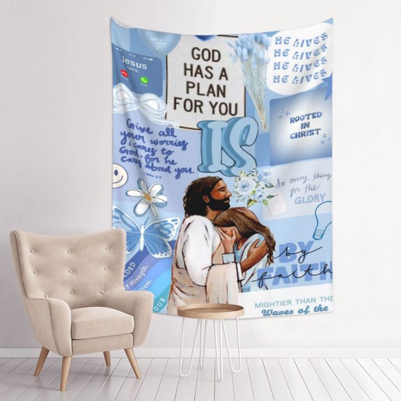 God Has A Plan For You Anime Tapestry Indian Wall Hanging Tapestries Room Decor For Bedroom Living Room Dorm 30 x 40 inch