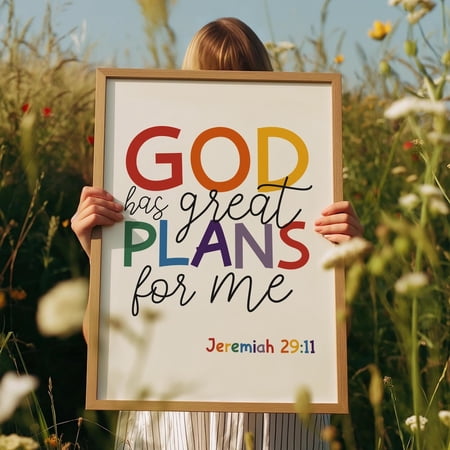 God Has Great Plans For Me Print, Unframed Paper Poster 8x10in