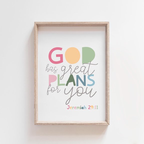 God Has Great Plans For You Bible Verse Poster Scripture Poster , Poster Print Only