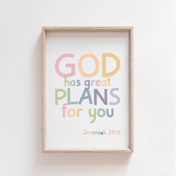 God Has Great Plans For You Bible Verse Poster Scripture Poster Vintage Style Wall Art , Poster Print Only