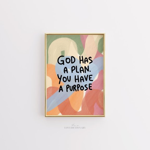 God Has Plan Wall Decor You Have Purpose Christian Faith Motivational Bible Quote