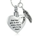 thumbnail image 1 of God Has You In His Arms, I Have You In My Heart - Heart Urn Necklace for Ashes with Birthstone Cremation Necklace for Human / Pet Ashes Necklace, 1 of 8