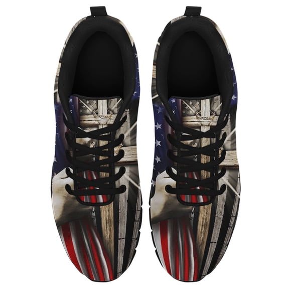God In America Running Shoes Sneakers Mesh Black Size 3.5