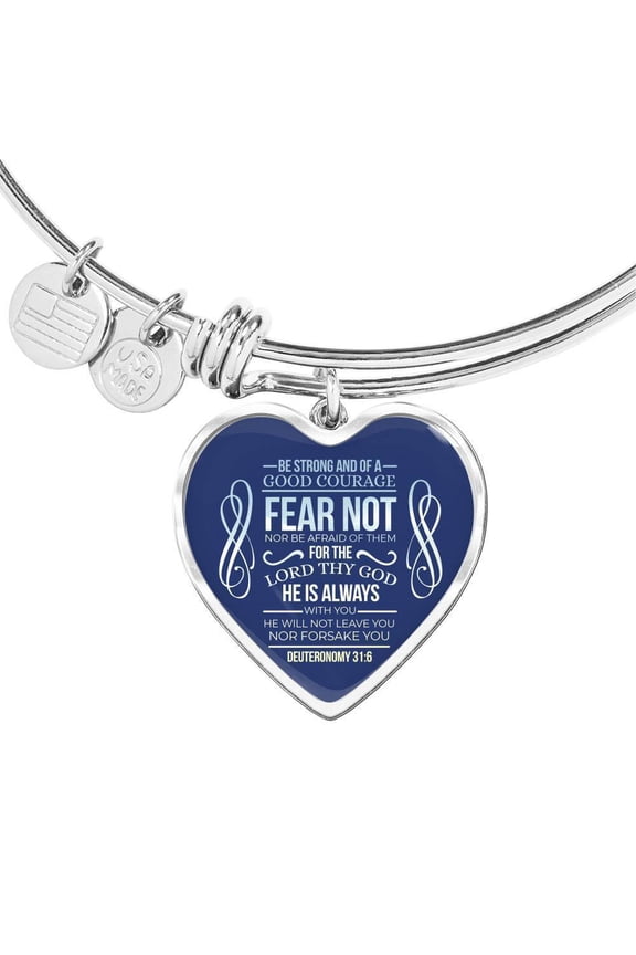 God Is Always With You Scripture Inspired Heart Bracelet Bangle