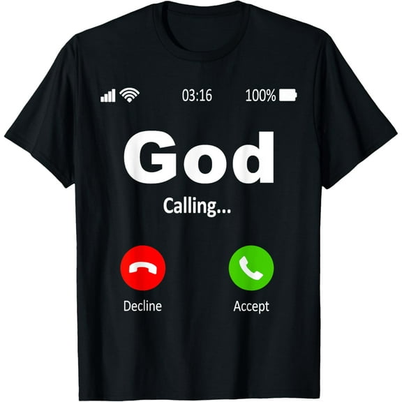 God Is Calling Christian T-Shirt Tops Tee