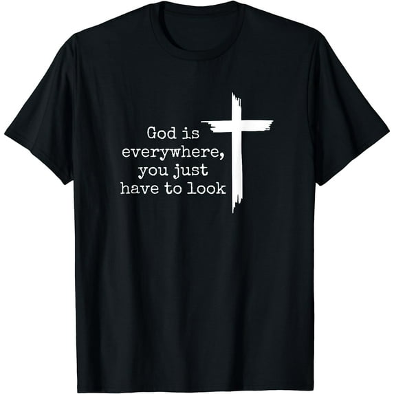 God Is Everywhere Christian Christianity Faith T-Shirt Black 2X-Large