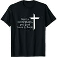 thumbnail image 1 of God Is Everywhere Christian Christianity Faith T-Shirt Black 4X-Large, 1 of 4
