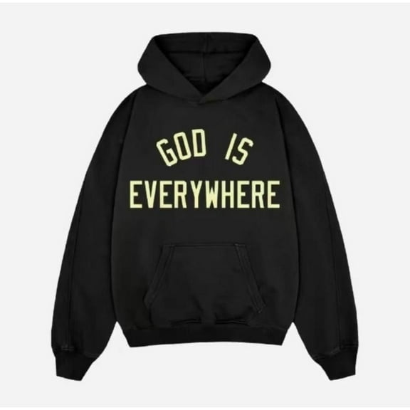 God Is Everywhere Sweatshirt Faith Based Design Cotton Daily Wear Breathable Hooded long-sleeved S-2XL