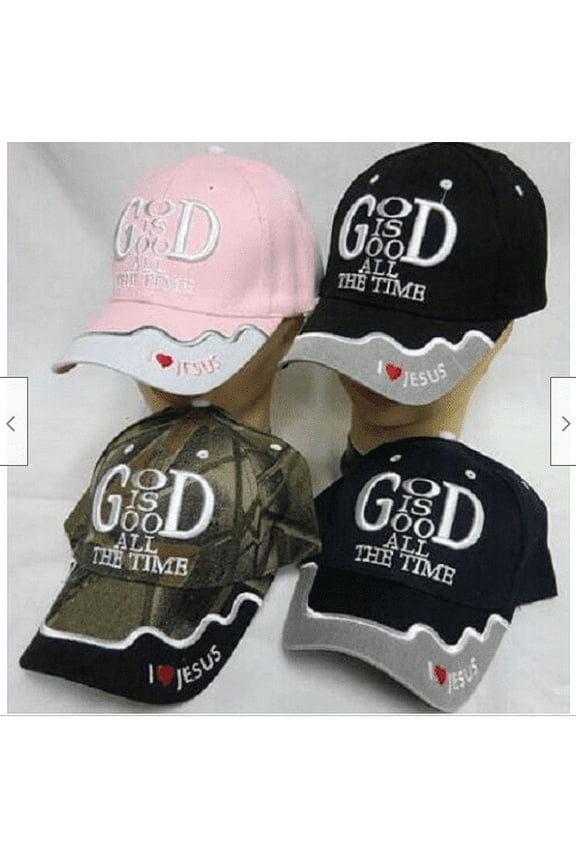 God Is Good All The Time Hat Ball Cap I Love Heart Jesus CAMO Christian
