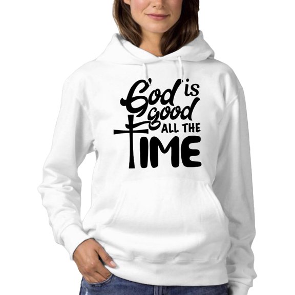 God Is Good All The Time Hoodie Women -SPIdeals Designs, Female Medium