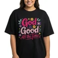 thumbnail image 1 of God Is Good All The Time Shirt Women Retro Christian Graphic Tee Plus Size Faith Top, 1 of 5