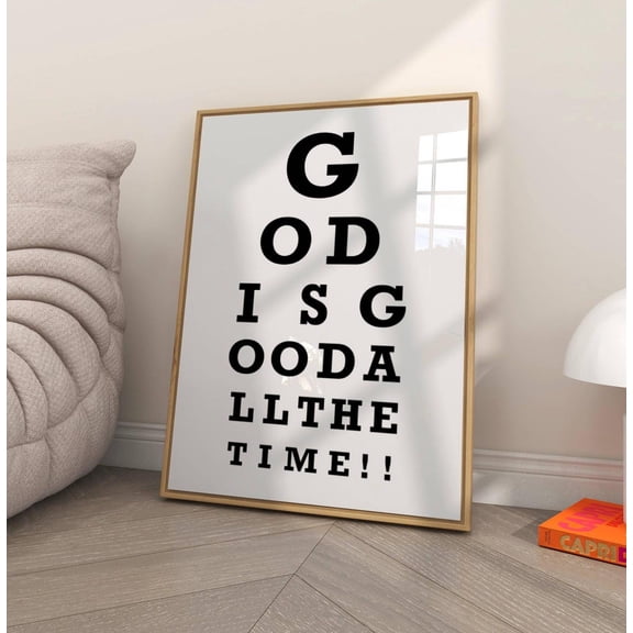 God Is Good All The Time Snellen Eye Chart Modern Decor, Unframed Canvas