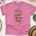 thumbnail image 1 of God Is Good All The Time T-Shirt – Psalm 107:1 Floral Design, Heliconia, Size S, 1 of 6