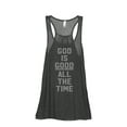 thumbnail image 1 of God Is Good All The Time Women's Fashion Sleeveless Flowy Racerback Workout Yoga Tank Top Charcoal Grey Small, 1 of 3
