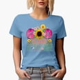 thumbnail image 1 of God Is Good All the Time Quote with Sunflower & Other Flowers Art Merch Gift, Baby Blue T-Shirt, Small, 1 of 5