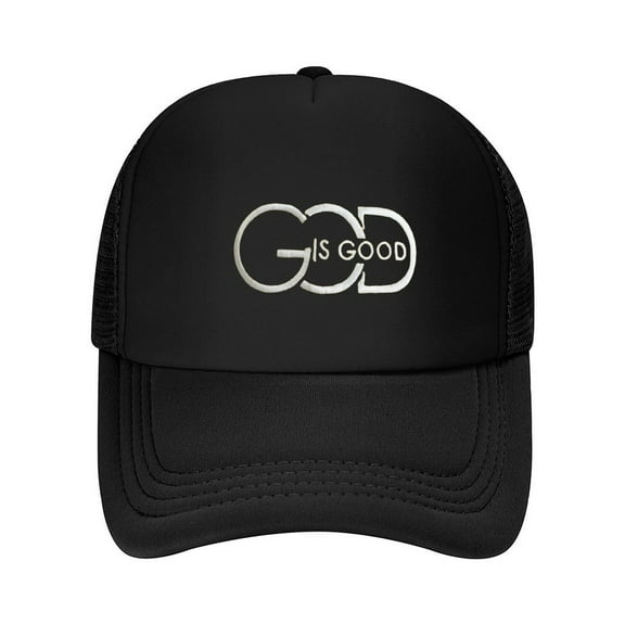 God Is Good Caps, Religious God Print Summer Mesh Baseball Cap for Men,Made In USA,Adjustable Breathable Caps Women Men's Hat Casual Trucker Hat