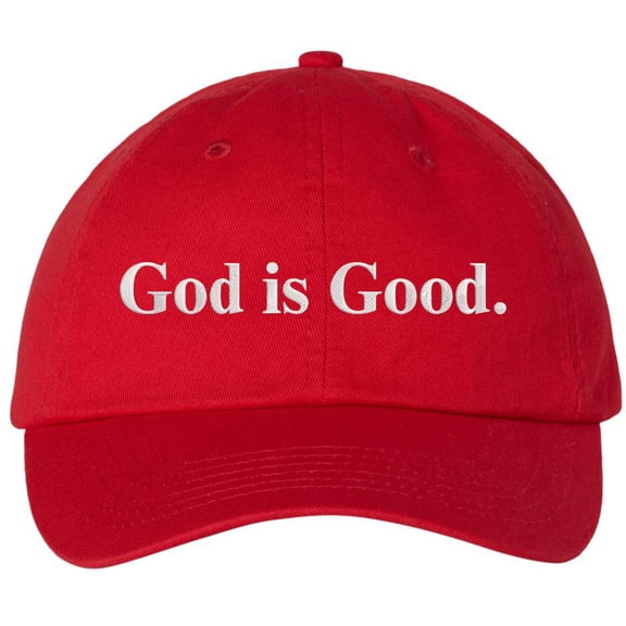 God Is Good Embroidered Dad Hat Christian Faith Baseball Cap Inspirational Religious Hat (Red)