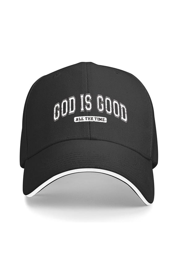 God Is Good Letter Print Baseball Cap Adjustable Strap for Running Workouts and Outdoor Activities All Seasons,Made In USA,Adult One Size Fits All