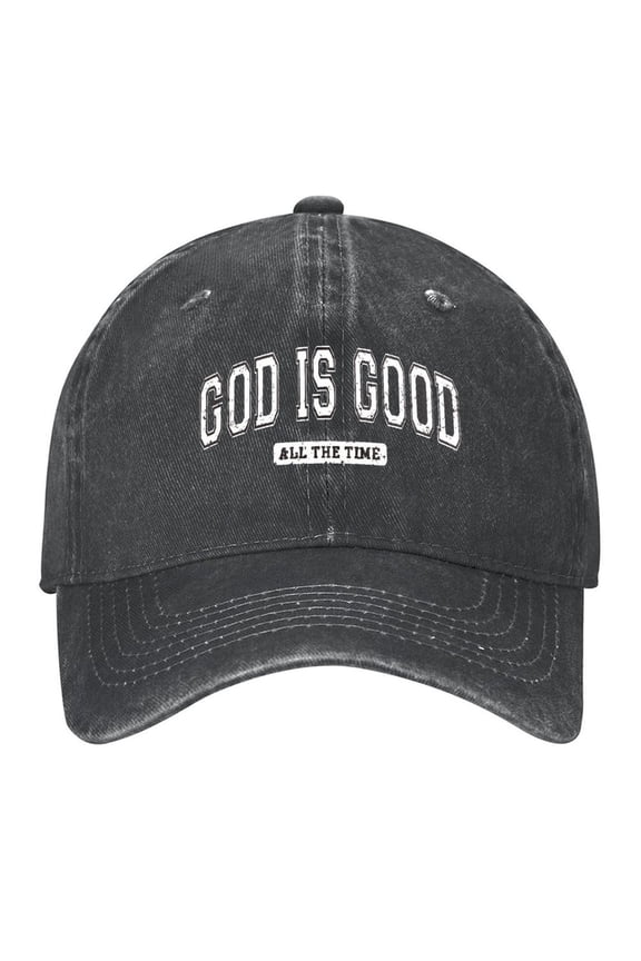 God Is Good Letter Print Vintage Wash Dad Hat Adjustable Curved Brim Baseball Cap,Made In USA,Casual Outdoor Sports Fishing Cap for Men and Women