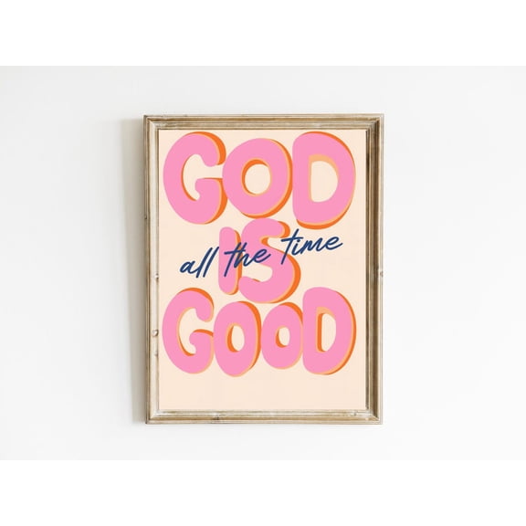 God Is Good Poster: Retro Christian Wall Art, Unframed Poster Size 8x12