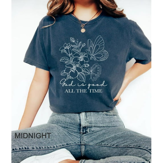 God Is Good Shirt, Boho Christian T Shirt For Women, Floral Bible Verse Tee, Faith Based Jesus Apparel, Girls Religious Gift