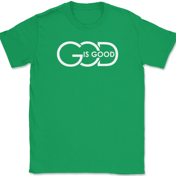 God Is Good T-Shirt Christian Religious Jesus God Pray Praise Worship Tee - Green, L