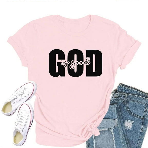 God Is Good Women's T-Shirt – Christian Faith Graphic Tee, Religious Inspirational Top, Casual Bible Verse Shirt for Church or Everyday