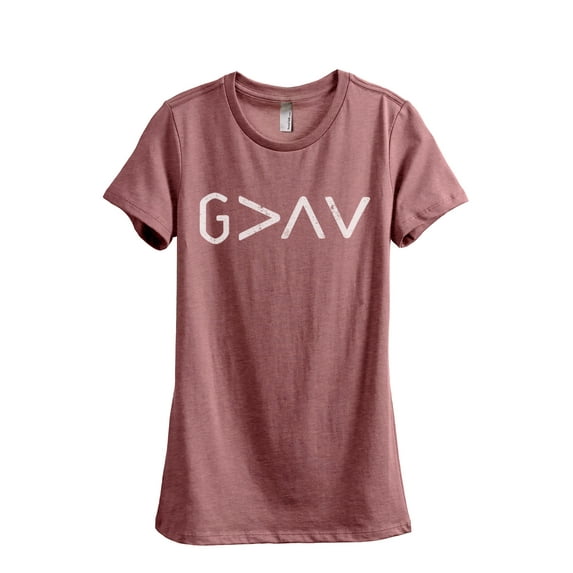 God Is Greater Than The Highs And Lows DISC Women's Fashion Relaxed T-Shirt Tee Heather Rouge Small