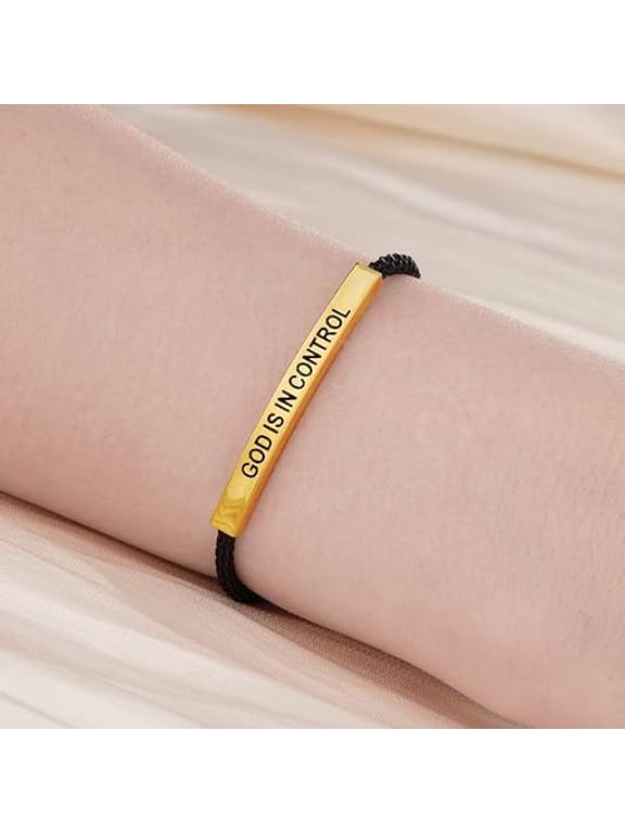 "God Is In Control" Adjustable Braided Bracelet, Religious Inspirational Jewelry