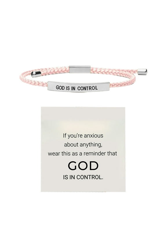 God Is In Control Inspirational Bracelet Stainless Steel Braided Adjustable Jewelry for Men and Women Elegant Statement Accessory for Everyday Wear