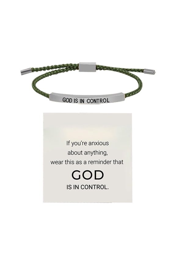 Bracelet in Stainless Steel Inspirational Jewelry for Everyday Wear - Adjustable Braided Design with Positive Message
