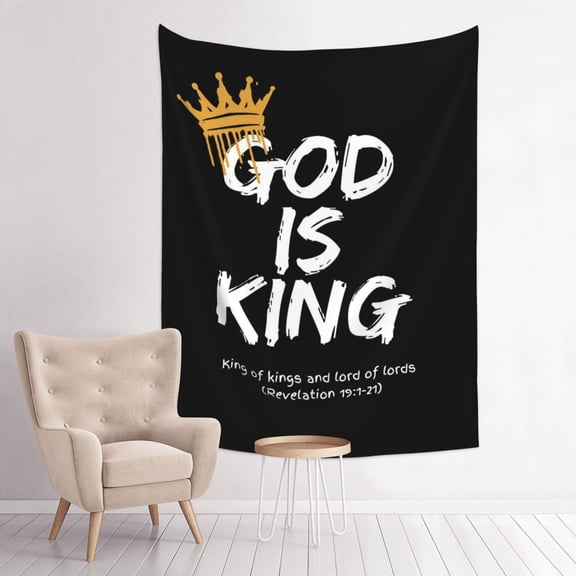 God Is King Anime Tapestry Indian Wall Hanging Tapestries Room Decor For Bedroom Living Room Dorm 30 x 40 inch