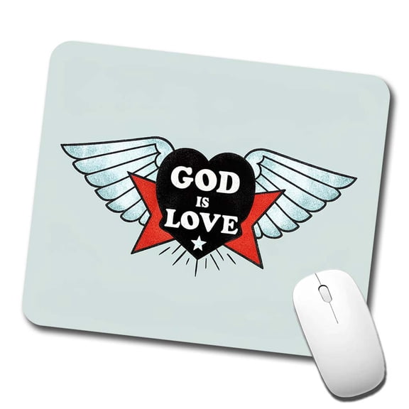 God Is Love Christian Bible Mouse Pad Low Profile Gaming Mat