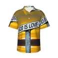 thumbnail image 1 of God Is Love Hawaiian Shirts For Men, Summer Short-Sleeve Relaxed-Fit Button-Down Shirts Large, 1 of 9
