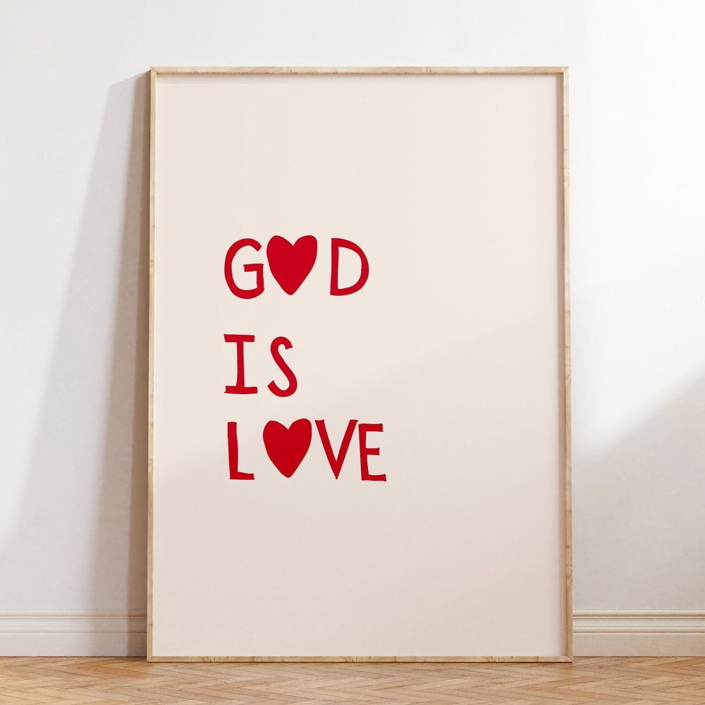 God Is Love Print Bible Scripture Poster 1 John 4:8 Print Preppy ...