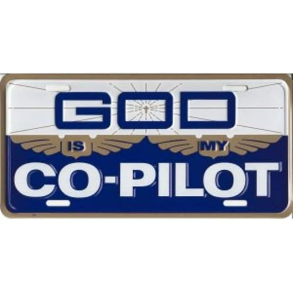God Is My Co-Pilot Metal License Plate
