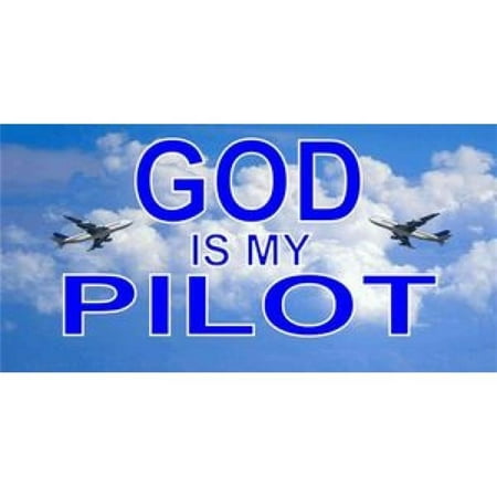 God Is My Pilot Photo License Plate