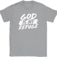 thumbnail image 1 of God Is My Refuge T-Shirt Christian Worship Praise Jesus Bible Tee - Heather Grey, 2XL, 1 of 1