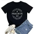 thumbnail image 1 of God Is My Refuge T-Shirt for Women – Christian Faith Bible Verse Graphic Tee, Inspirational Religious Spiritual Top, 1 of 5