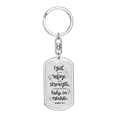 thumbnail image 1 of God Is Our Refuge Christian Stainless Steel or 18k Gold Premium Swivel Dog Tag Keychain, 1 of 10