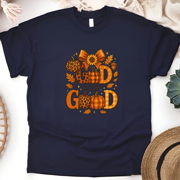 God Is So Good T-Shirt | Christian Faith Tee | Inspirational Fall Outfit, Navy, Size XL