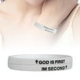 thumbnail image 1 of God Is The First I Am The Second Motivational Rubber Bracelet for Men and Women Inspirational Wristband Unisex 2PCS, 1 of 5