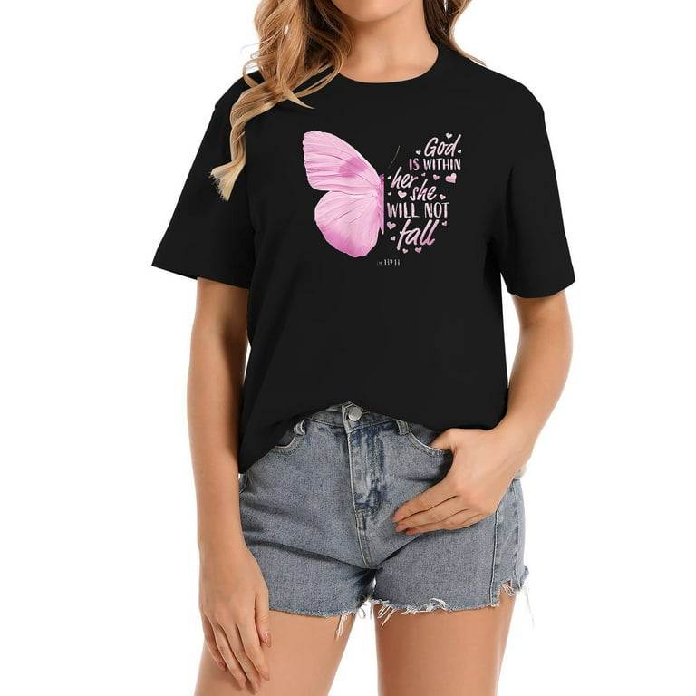 God is With Her She Will Not Fall Women T shirt God is With Her She Will Not Fall Women T shirt